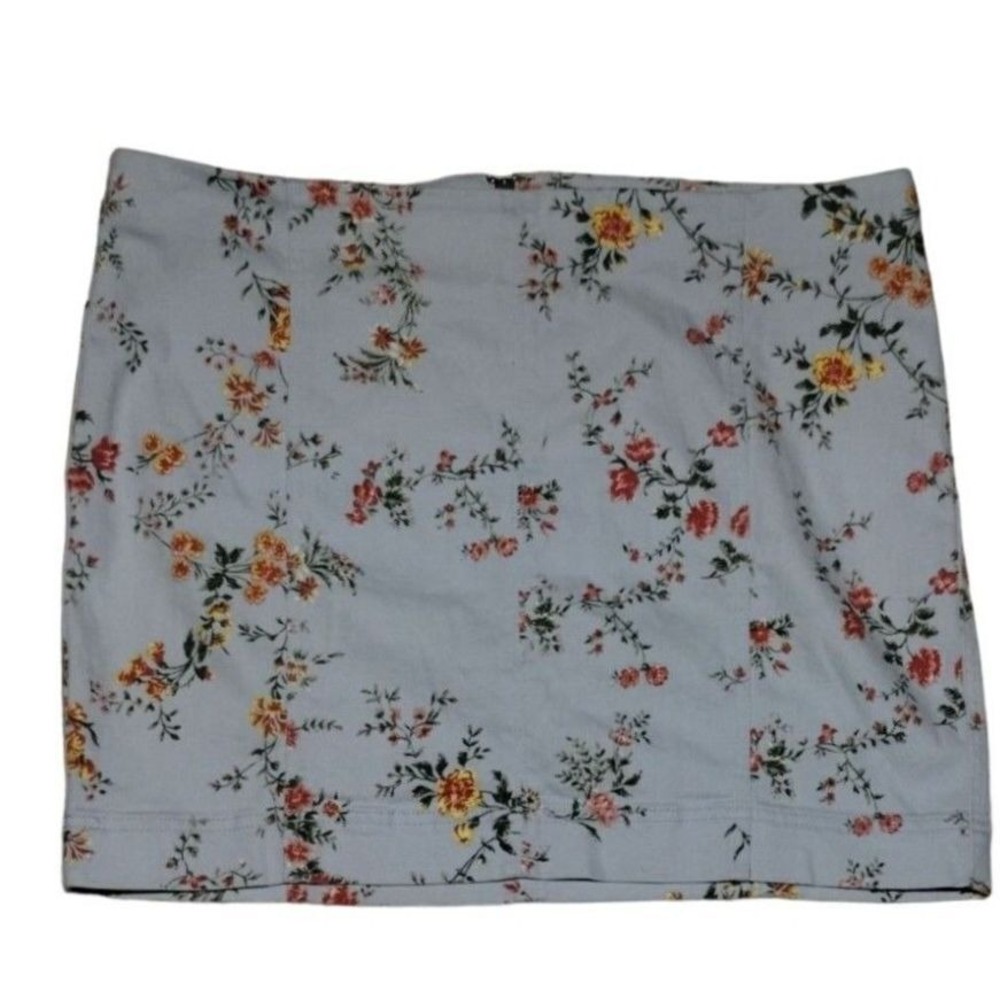 Soho New York & Company Floral Mini Skirt Denim‎ Look Casual Size 12